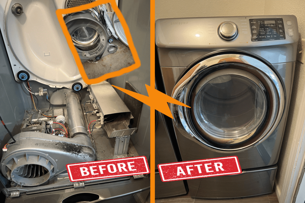 Dryer Repair before and after dryer repair kantelec