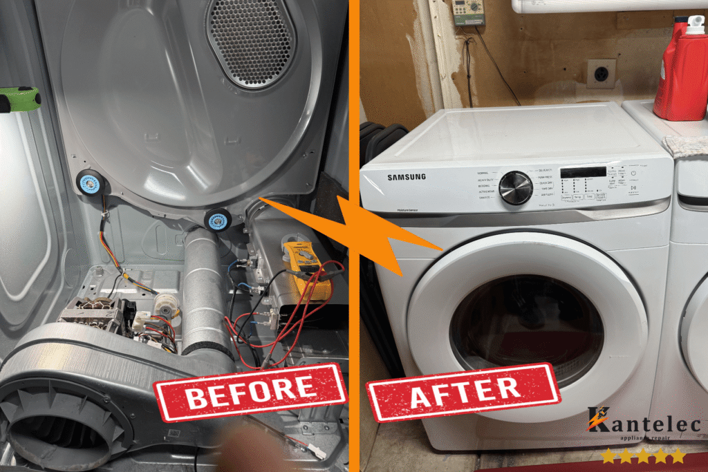 Dryer Repair before and after dryer repair kantelec